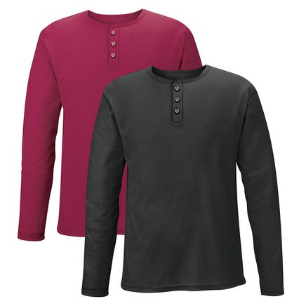 View product details for Men's Henley Waffle Tees, Set of 2