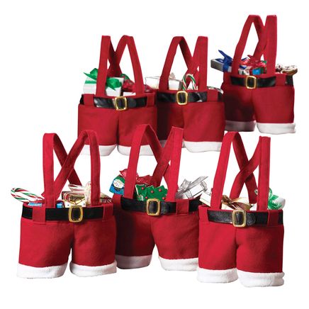 Santa Pants Treat Bags, Set of 6-380338
