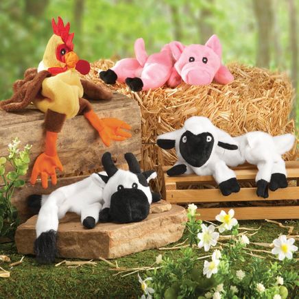 Stuffing-Free Farm Animal Dog Toys, Set of 4-380354