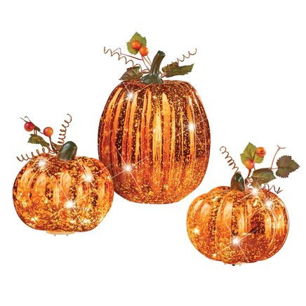 Lighted Pumpkins, Set of 3-380395
