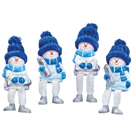 Snowmen Sitters, Set of 4-380403