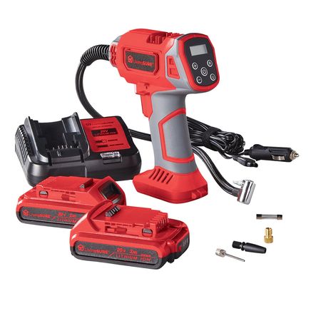 Air Compressor, 2 Batteries and Charger Set By LivingSURE™-380515