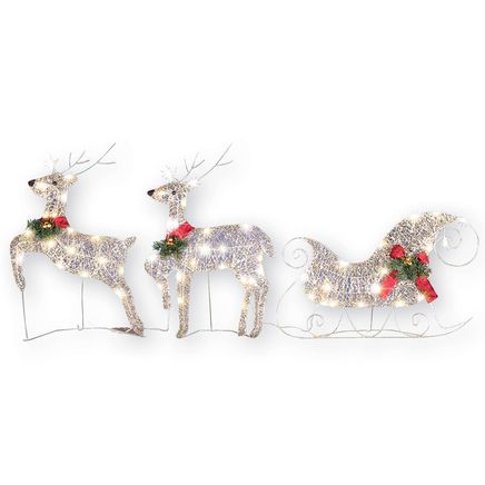 View product details for 3-Piece Light-Up Santa's Sleigh Set