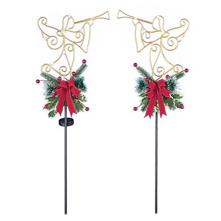 Solar Christmas Angel Stakes, Set of 2-380639
