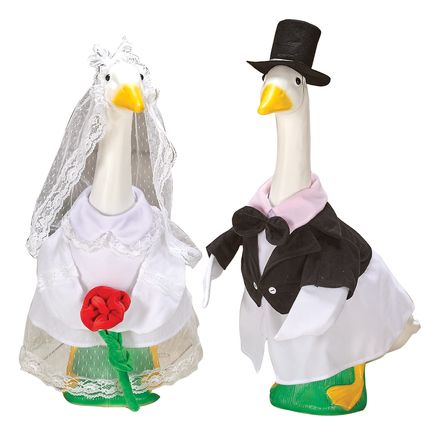Gaggleville® Large Bride & Groom Outfits and Goose Statues Bundle-380872