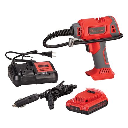 View product details for Tire Inflator Air Compressor, Battery and Charger Set By LivingSURE™