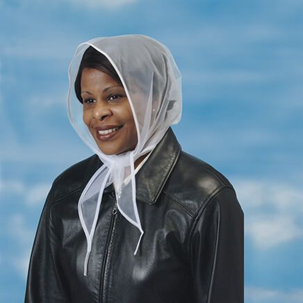 Plastic Rain Bonnet with Front Ties