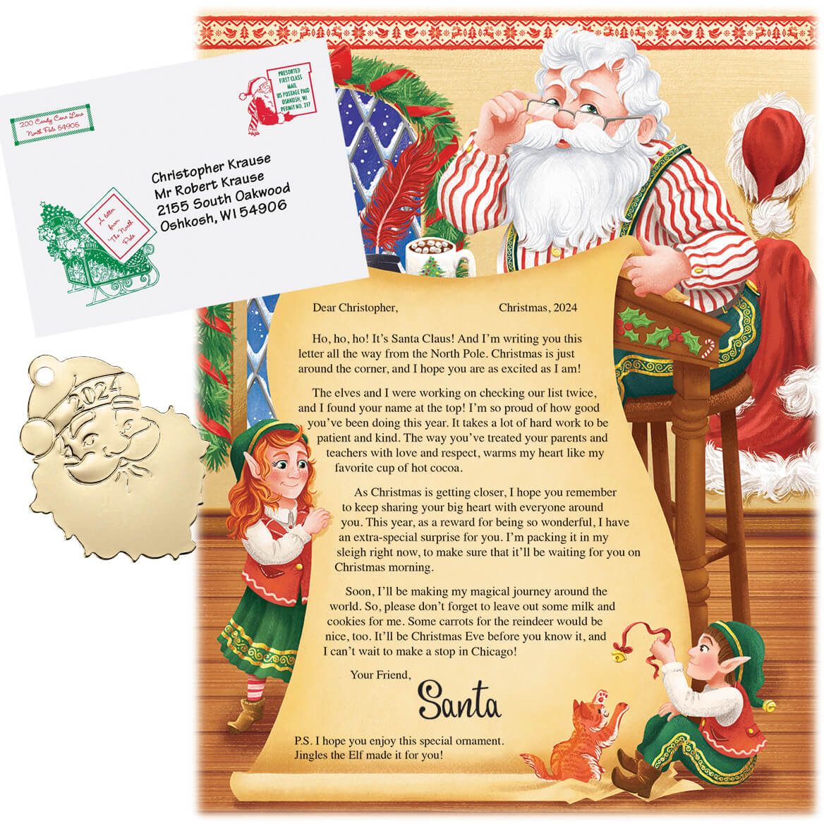 Personalized Letter From Santa and Ornament + '-' + 310285