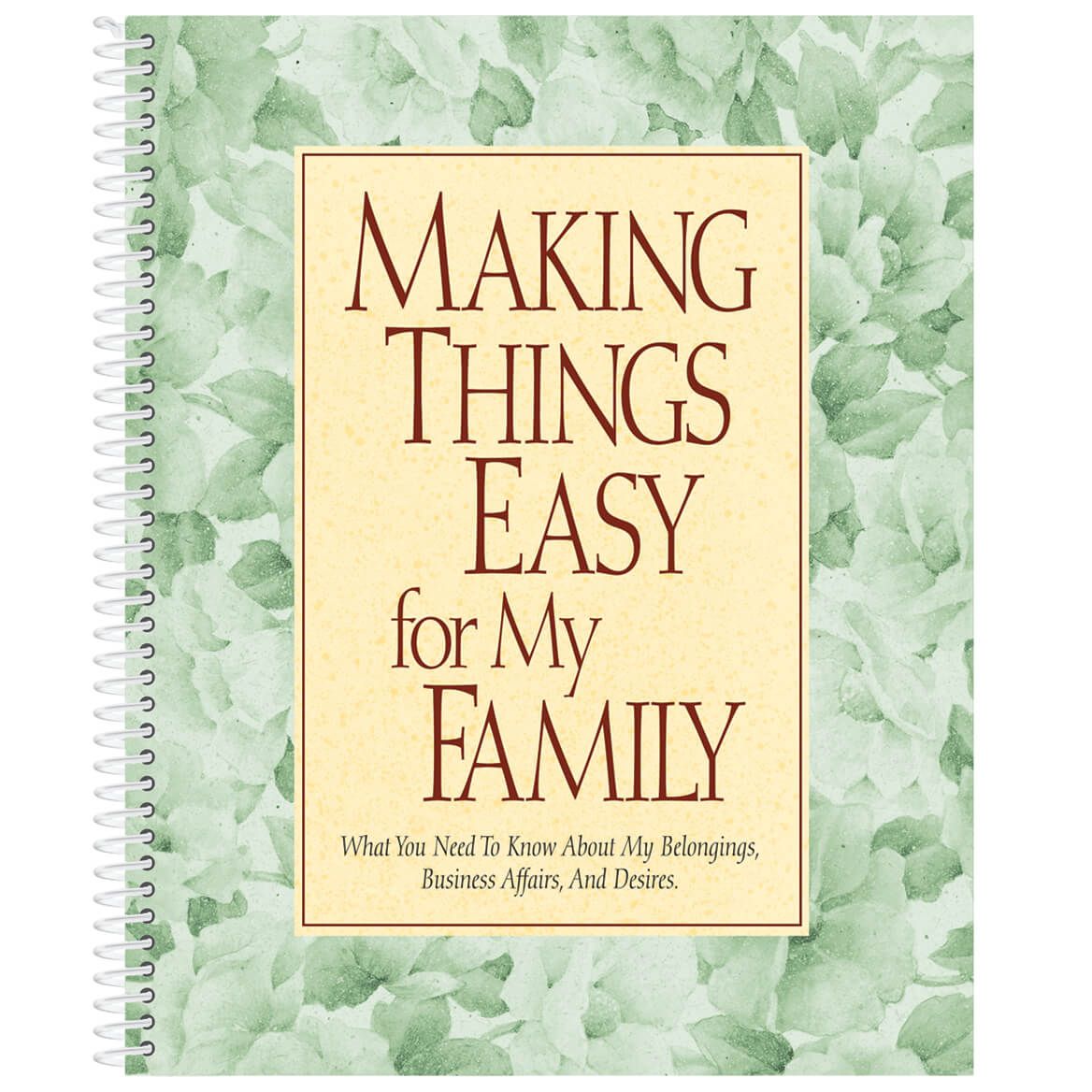 "Making Things Easier for My Family" Organizer Book