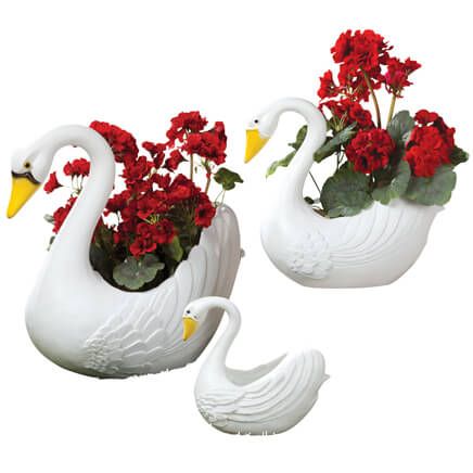 Swan Planters Set of 3-313123