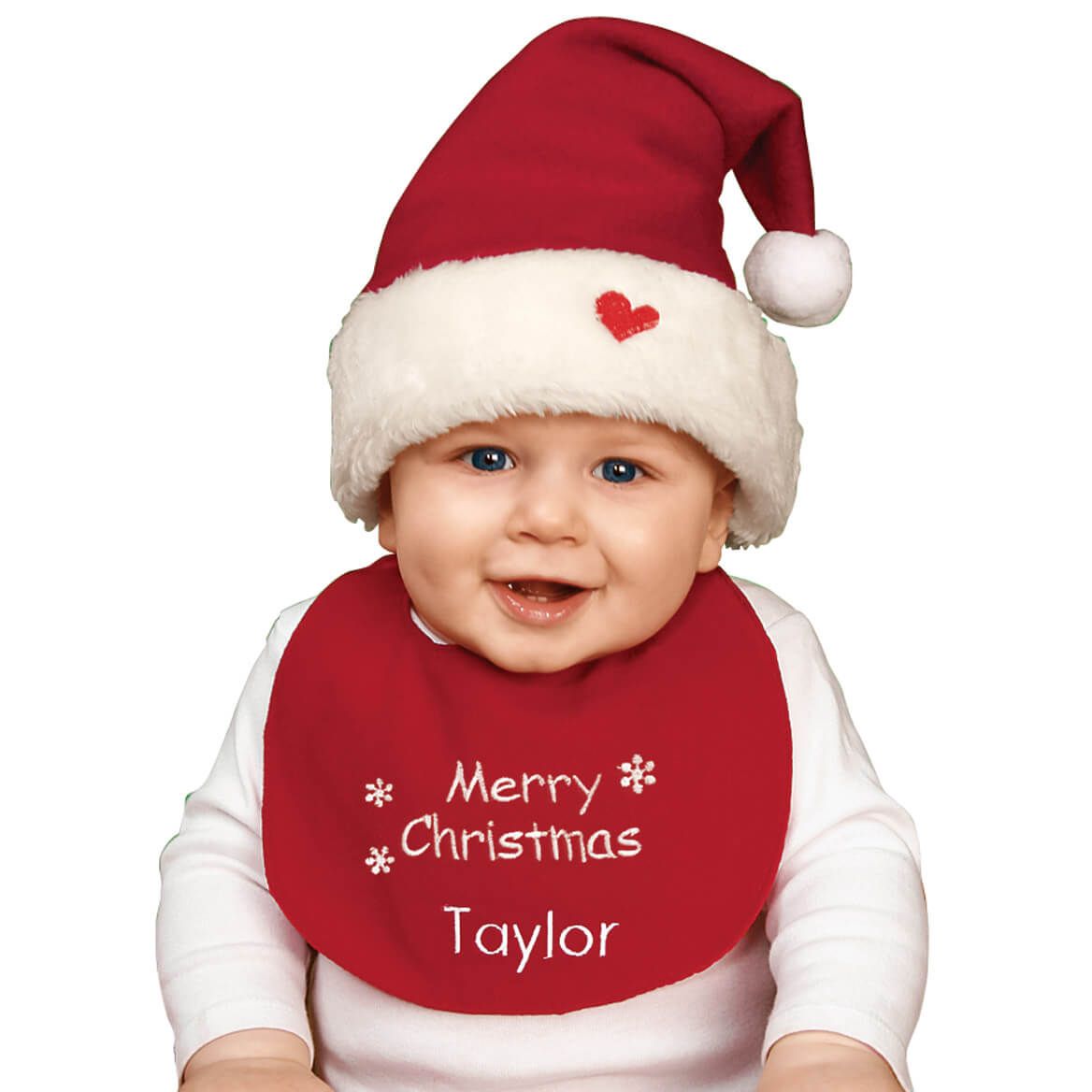 Personalized Childrens Christmas Hat & Bib Set + '-' + 316844