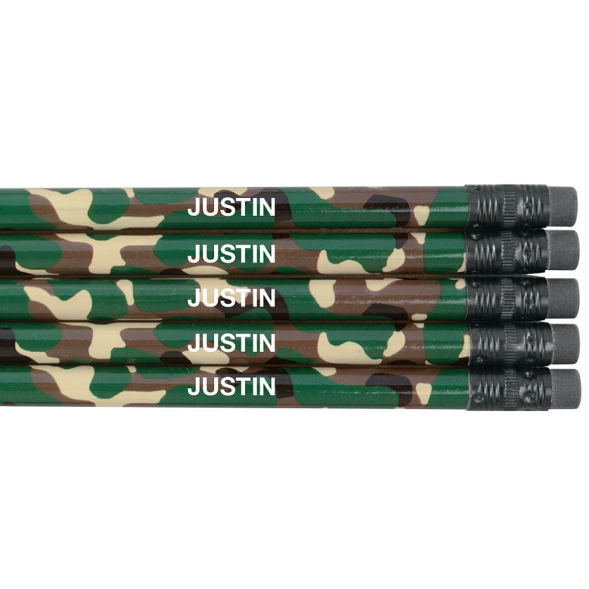 Personalized Round Camouflage Pencils Set of 12 + '-' + 325443