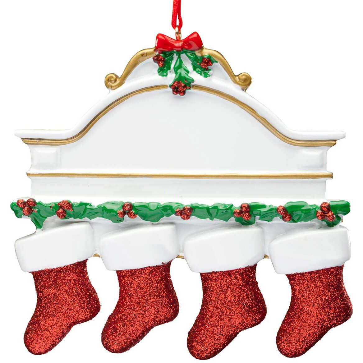 Christmas Mantel with 4 Stockings Ornament + '-' + 334744