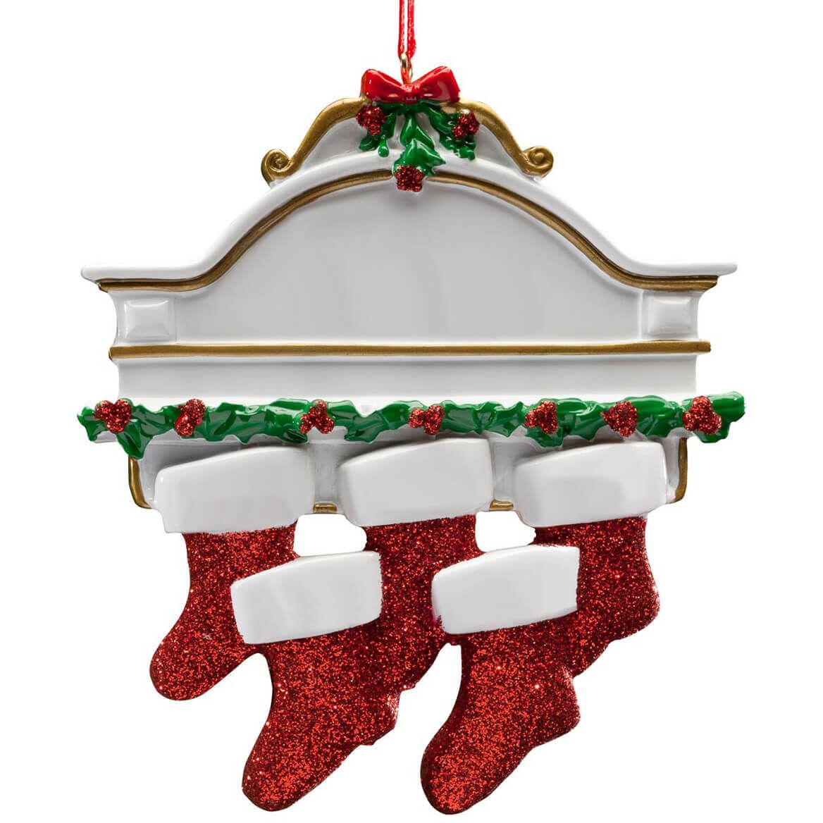 Christmas Mantel with 5 Stockings Ornament + '-' + 334746