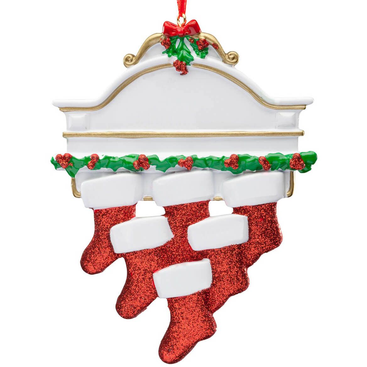 Christmas Mantel with 6 Stockings Ornament + '-' + 334748