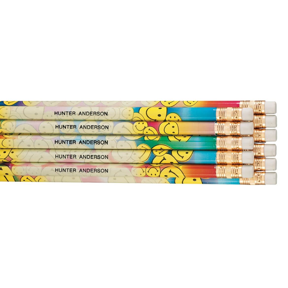 Personalized Happy Face Pencils, Set of 12 + '-' + 335691