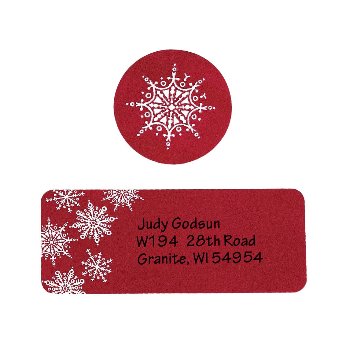 Large Print Red Snowflake Label and Envelope Seals - Sets of 250 + '-' + 346826