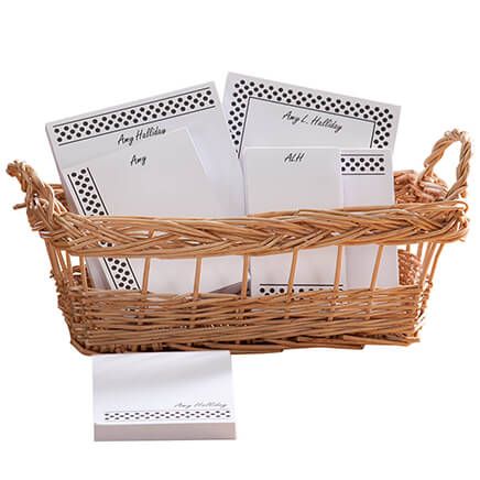 Personalized Polka Dots Basketful of Notepads-349461