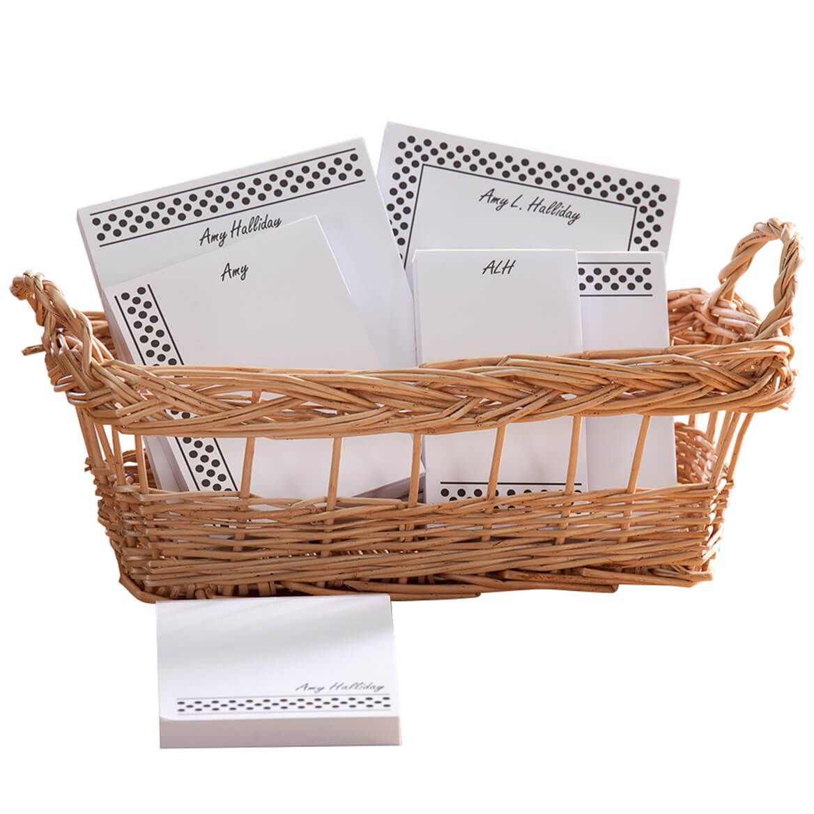 Personalized Polka Dots Basketful of Notepads + '-' + 349461