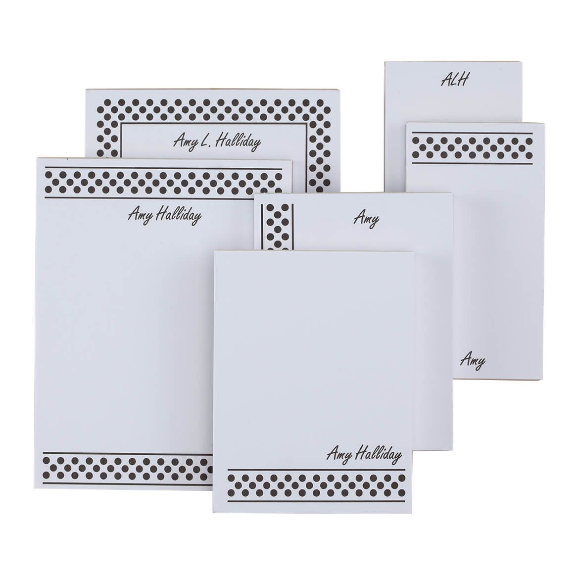 Personalized Polka Dots Basketful of Notepads Refill Set of 6 + '-' + 349462