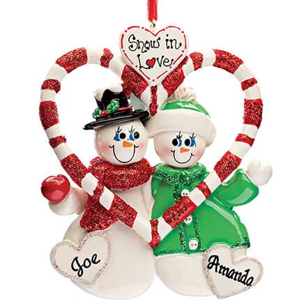 Personalized Candy Cane Snow Couple Ornament-349667