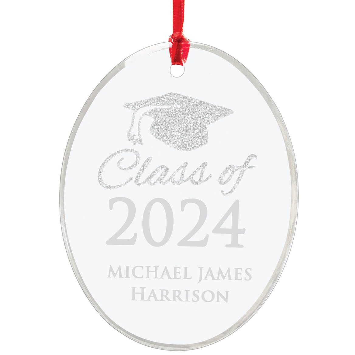 Personalized Glass Graduation Ornament + '-' + 349934
