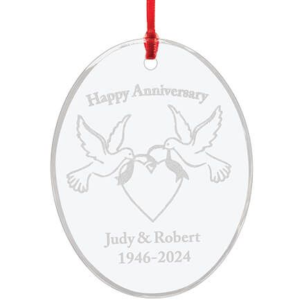 Personalized Glass Anniversary Ornament-349936