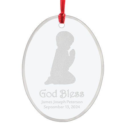 Personalized Glass Praying Child Ornament-349937