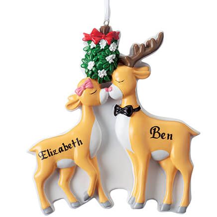 Personalized Kissing Reindeer Couple Ornament-352638