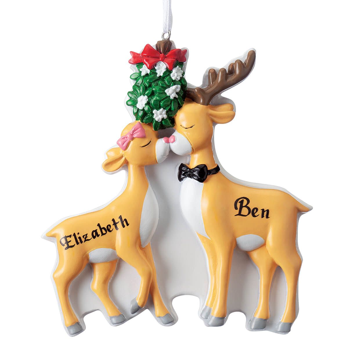 Personalized Kissing Reindeer Couple Ornament + '-' + 352638