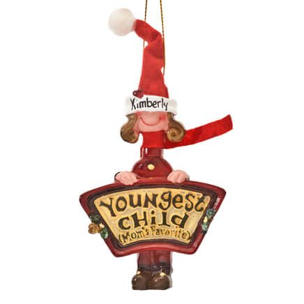 Personalized Mom's Favorite Youngest Child Ornament-353220