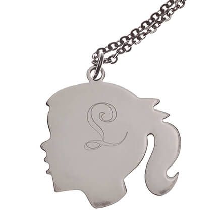 Personalized Silhouette Girl Necklace-354544