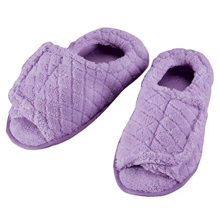 Quilted Chenille Adjustable Toe Slippers-355563