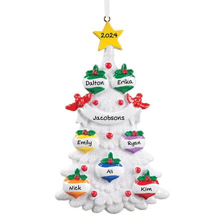 Personalized White Glitter Tree Ornament-355741
