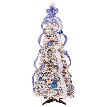 4' Snow Frosted Winter Style Pull-Up Tree by Holiday Peak™-356286