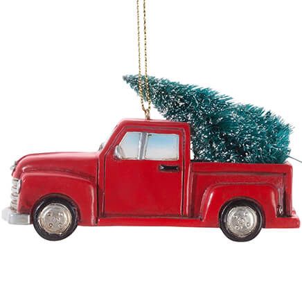 Red Truck with Tree Ornament-356445