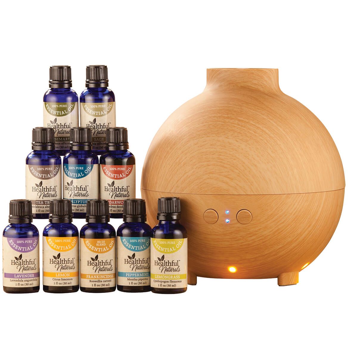 Healthful™ Naturals Premium Essential Oil Kit & 600 ml Diffuser + '-' + 356695