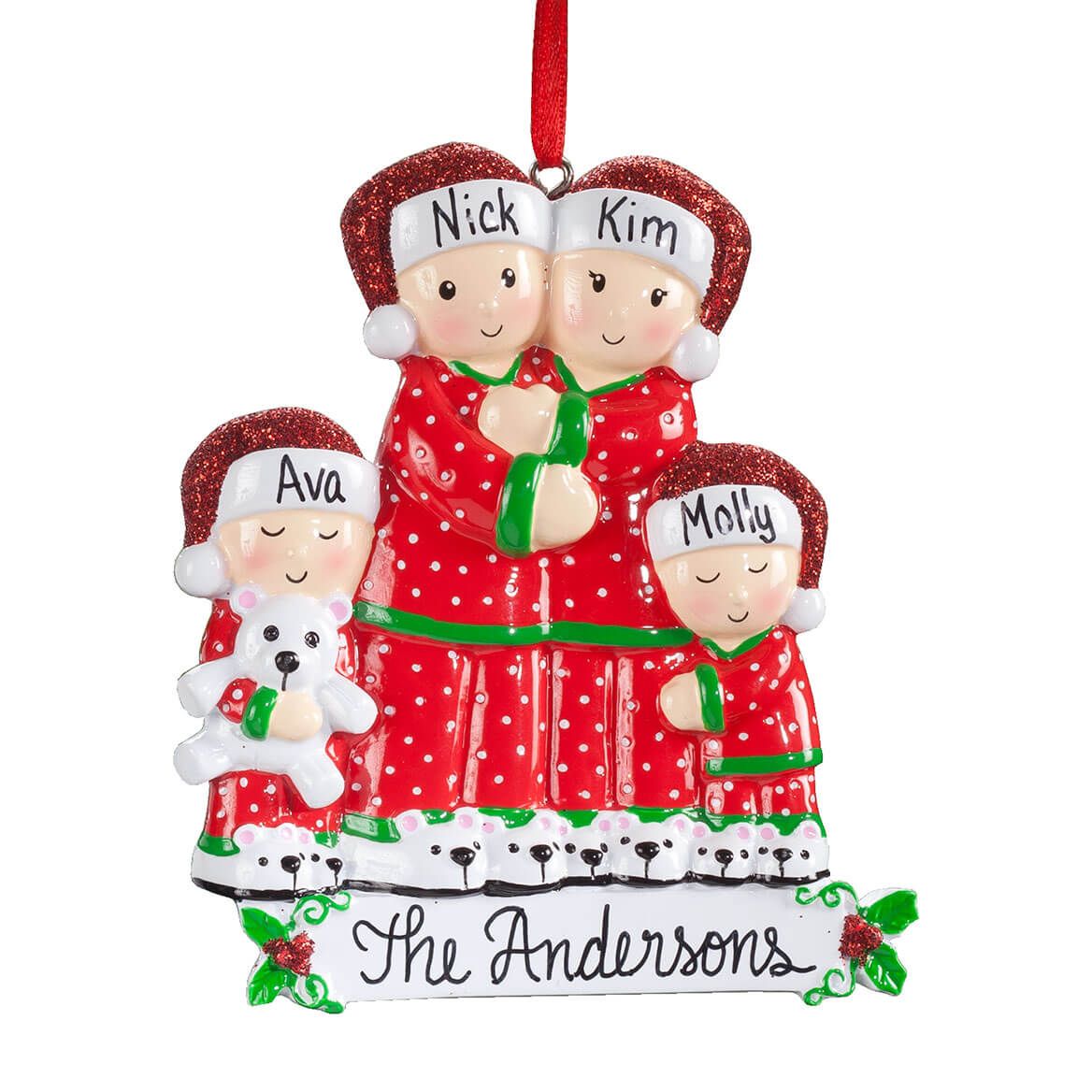 Personalized Family in Pajamas Ornament + '-' + 356830