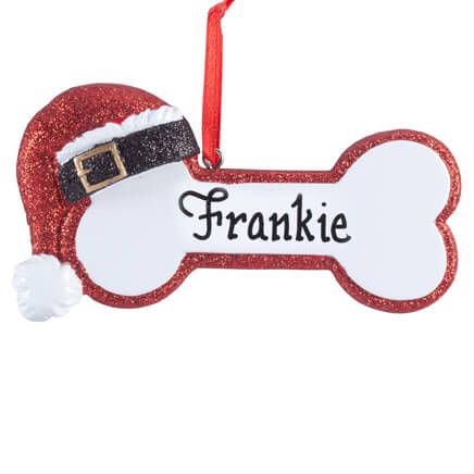 Personalized Santa Dog Bone Ornament-357187