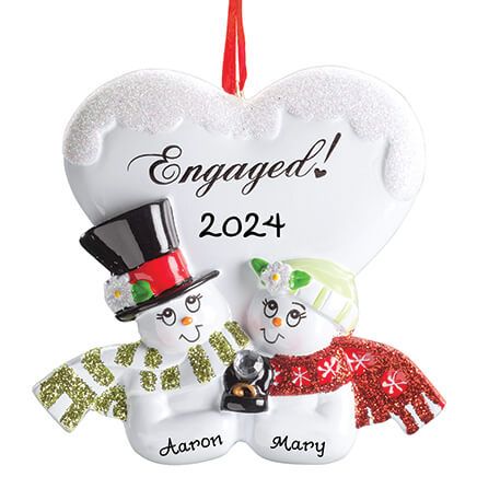Personalized Engaged Snowmen Ornament-357204
