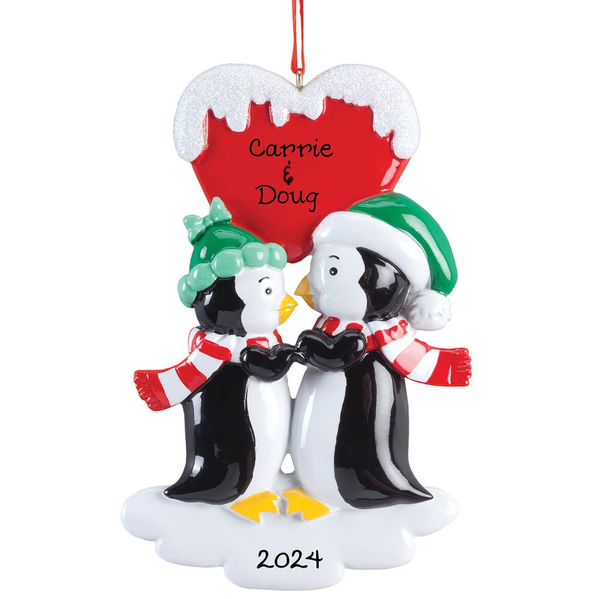 Personalized Penguin Couple Ornament + '-' + 357208