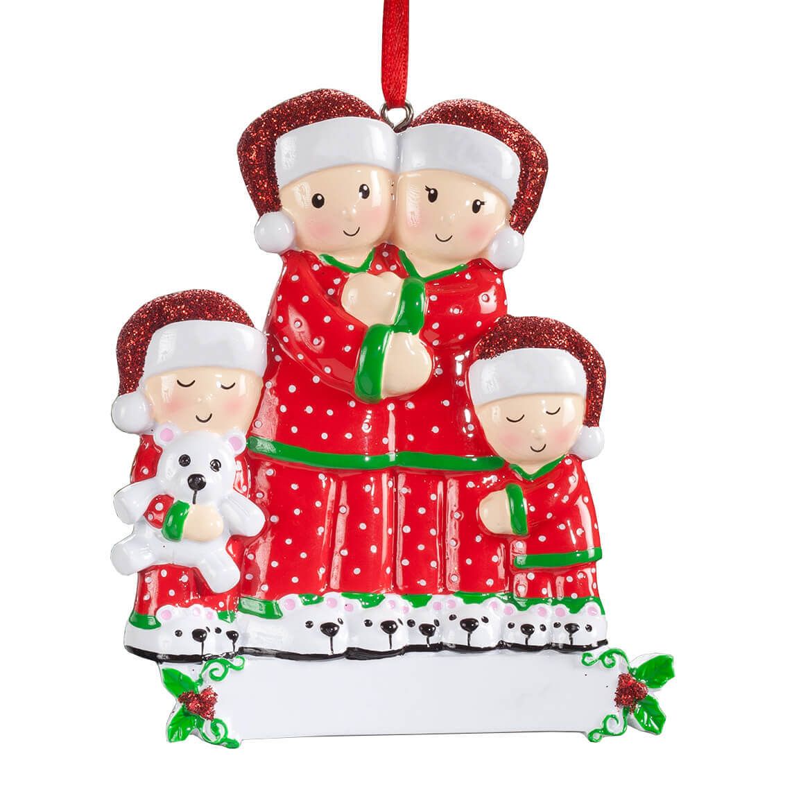 Family of 4 in Pajamas Ornament + '-' + 357575