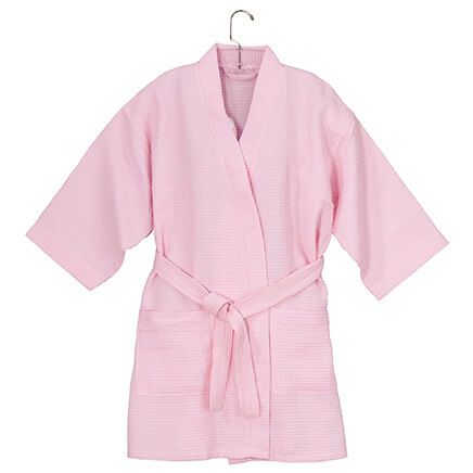 Pink Short Waffle Robe, XL-XXL-359316