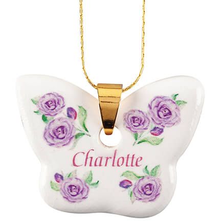 Personalized Porcelain Butterfly Pendant-359974