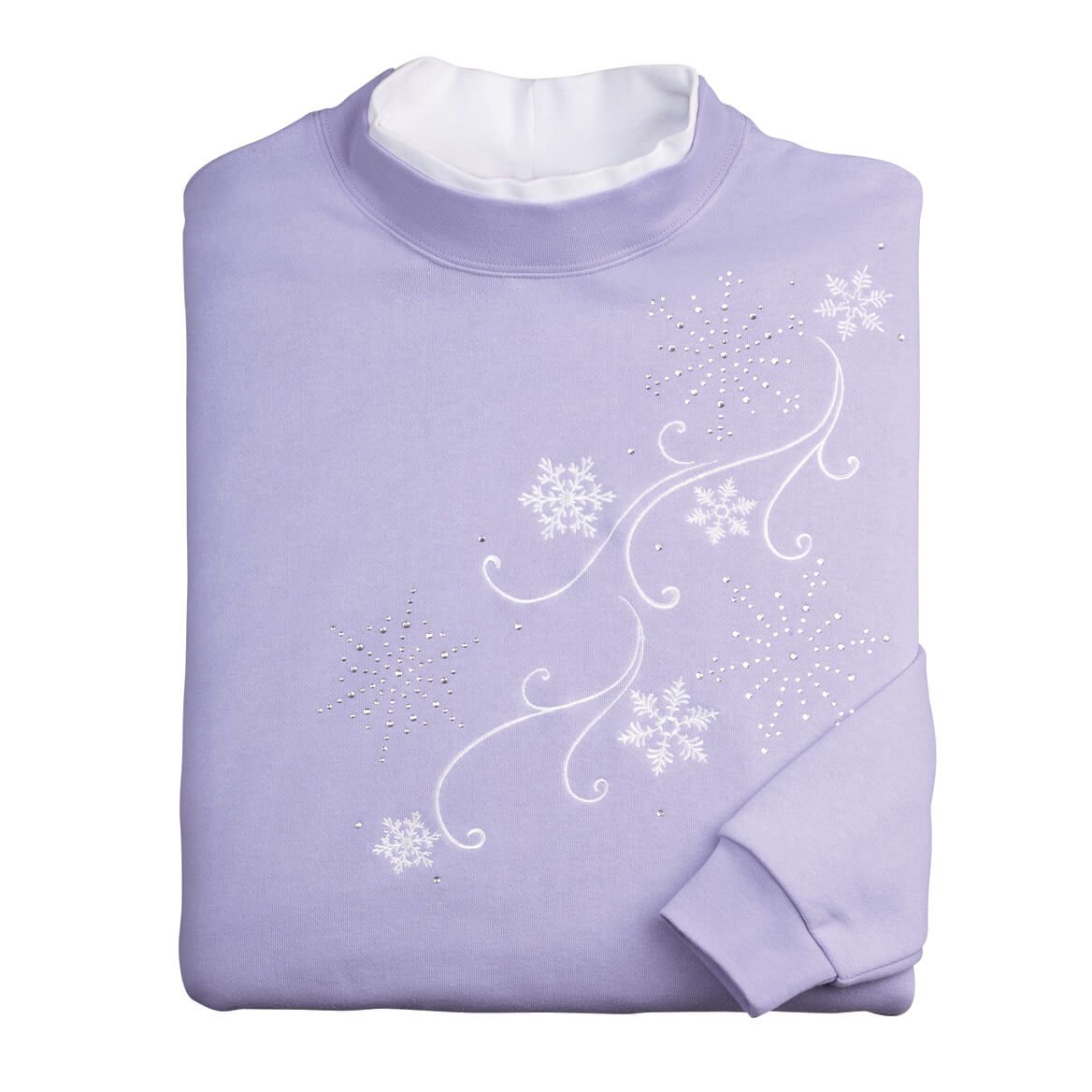 Embroidered Cascading Snowflakes Sweatshirt by Sawyer Creek + '-' + 359981