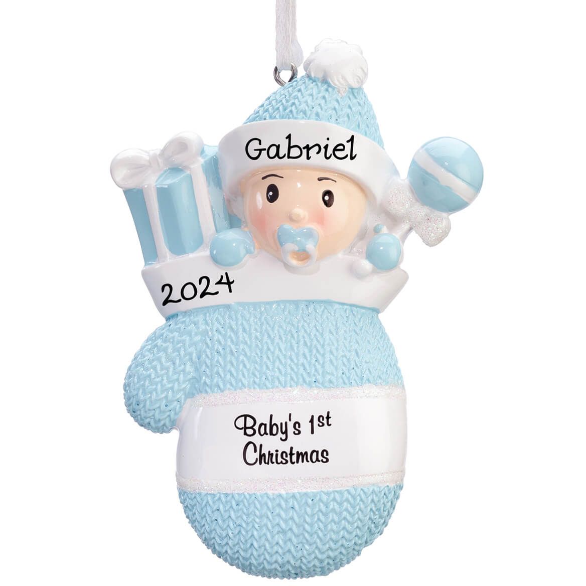 Personalized Baby's First Christmas Mitten Ornament + '-' + 360903