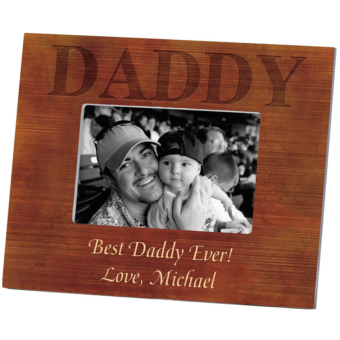 Personalized Woodgrain Daddy Frame + '-' + 361179