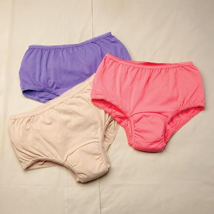 View product details for Women's 20 oz. Incontinence Briefs Assorted Colors, Set of 3