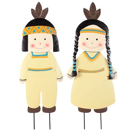 Metal Native American Boy and Girl by Fox River™ Creations-362582