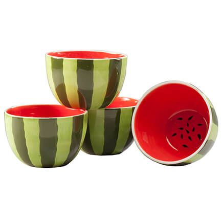 William Roberts Ceramic Watermelon Bowls Set of 4-362597